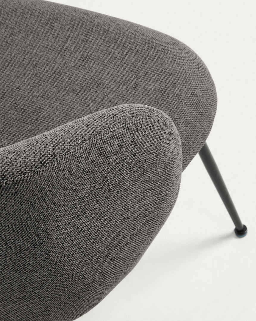 Minna Stuhl dunkelgrau und Stahlbeinen mit schwarzem Finish - ZEN ZONE Furniture