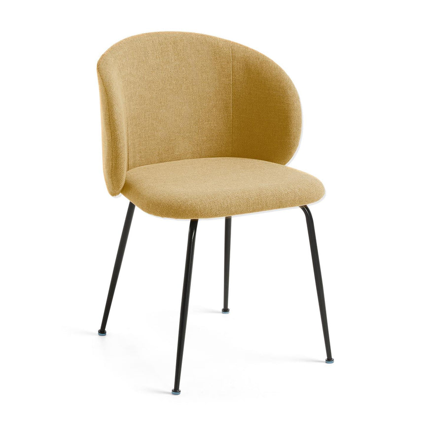 Minna Stuhl senfgelb und Stahlbeine mit schwarzem Finish - ZEN ZONE Furniture