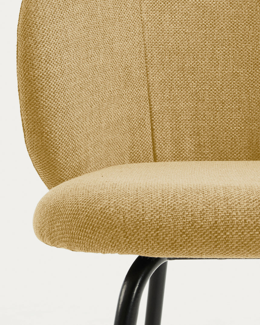 Minna Stuhl senfgelb und Stahlbeine mit schwarzem Finish - ZEN ZONE Furniture