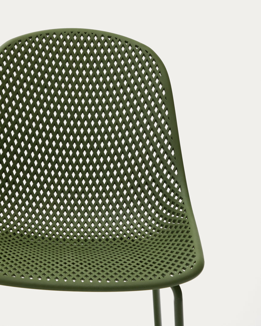 Outdoor-Stuhl Quinby mit grünen Stahlbeinen - ZEN ZONE Furniture