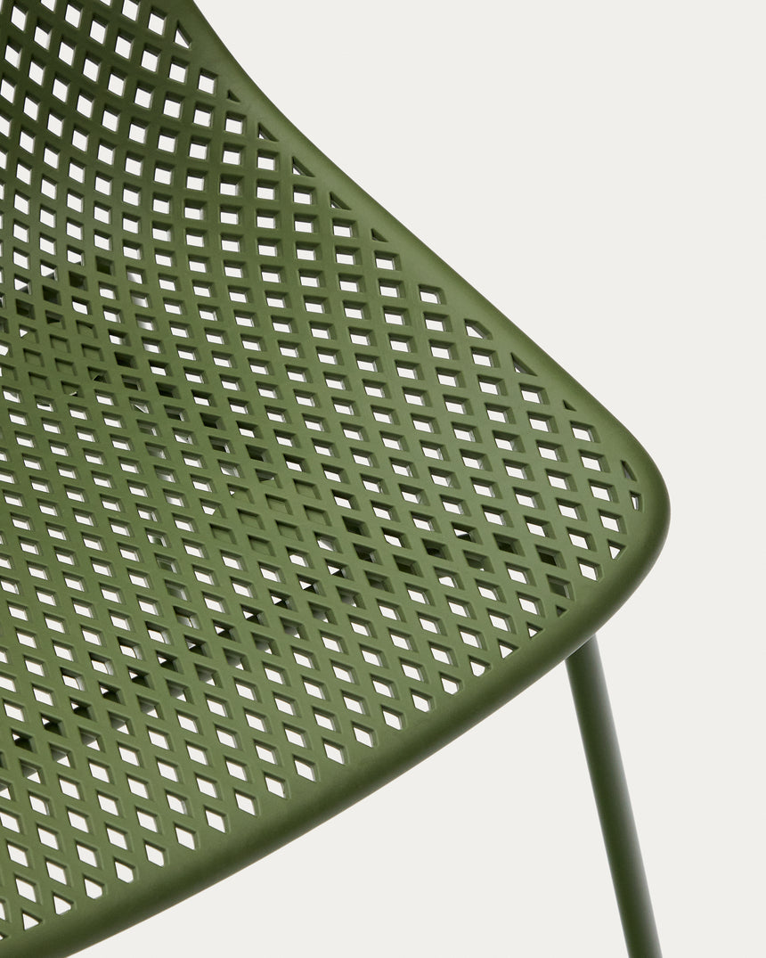 Outdoor-Stuhl Quinby mit grünen Stahlbeinen - ZEN ZONE Furniture