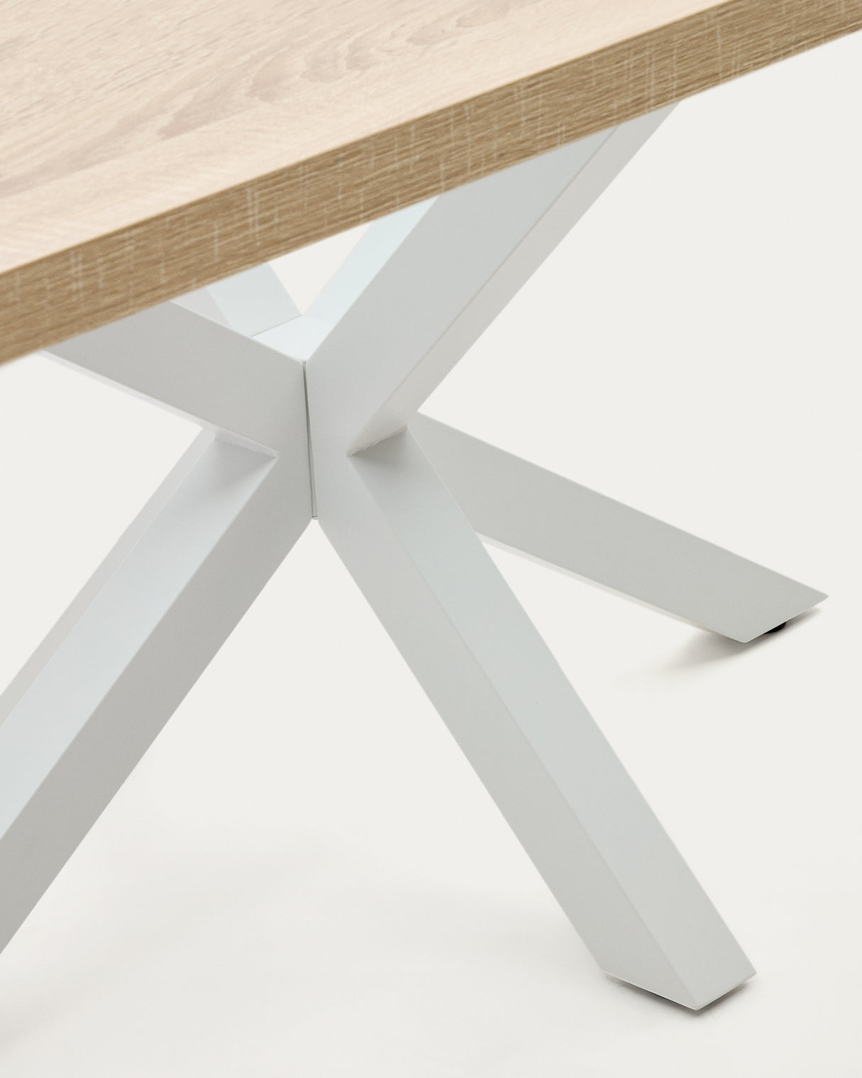 Argo Tisch 160 x 100 cm mit Melamin natur und weißen Stahlbeinen - ZEN ZONE Furniture