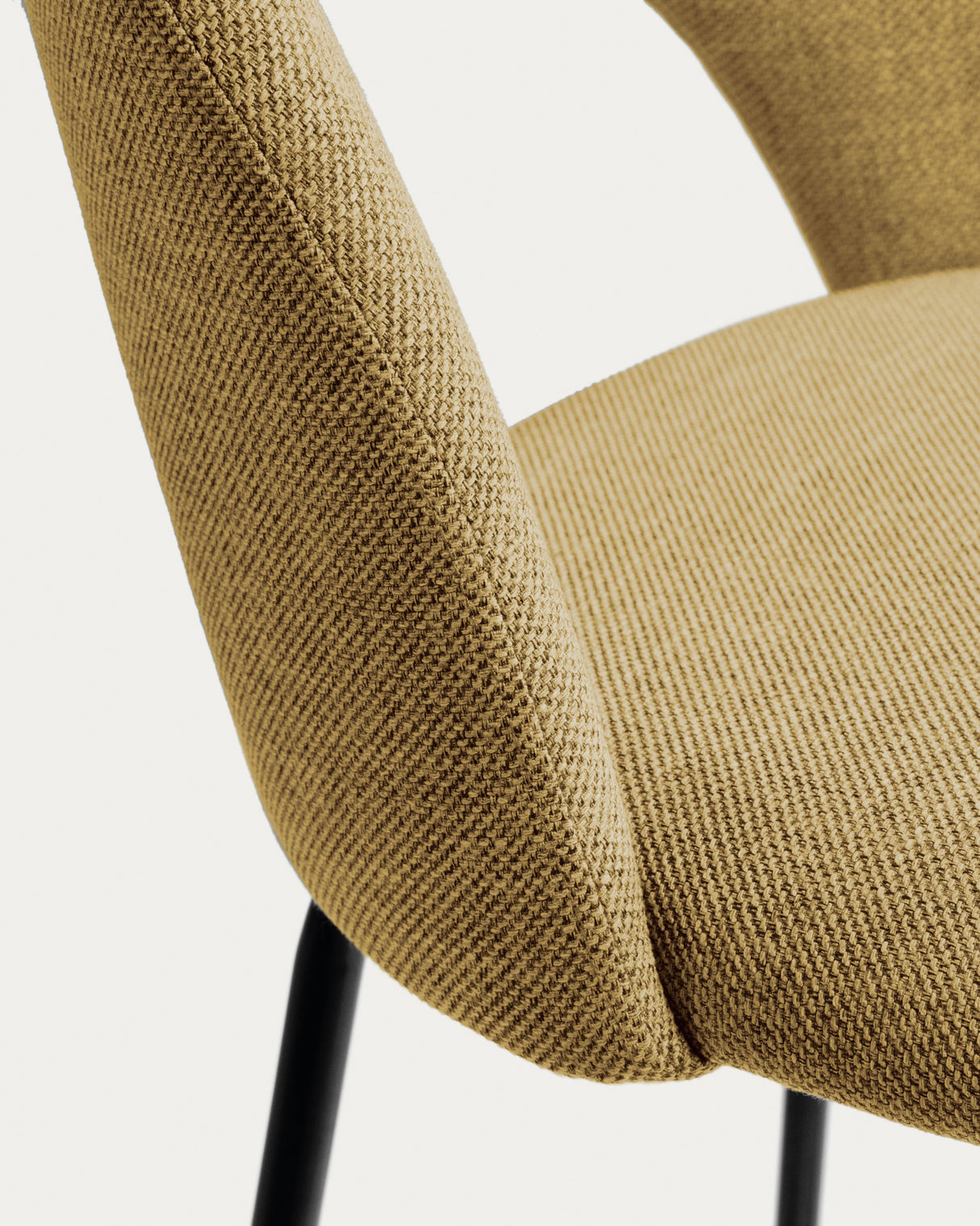 Mahalia Barhocker senfgelb und Stahl mit schwarzem Finish Höhe 63 cm - ZEN ZONE Furniture