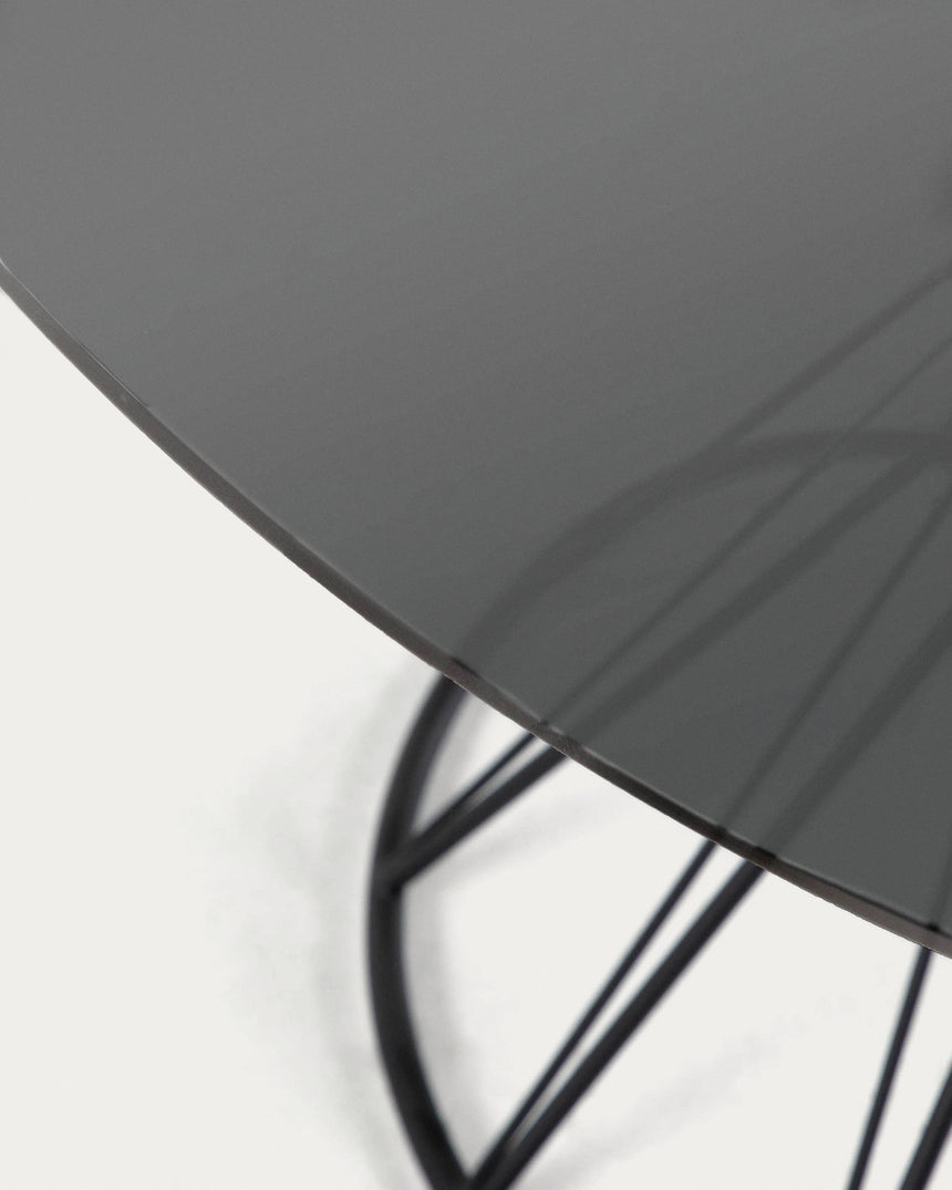 Niut Glas-Tisch Schwarz Ø 120 cm - ZEN ZONE Furniture
