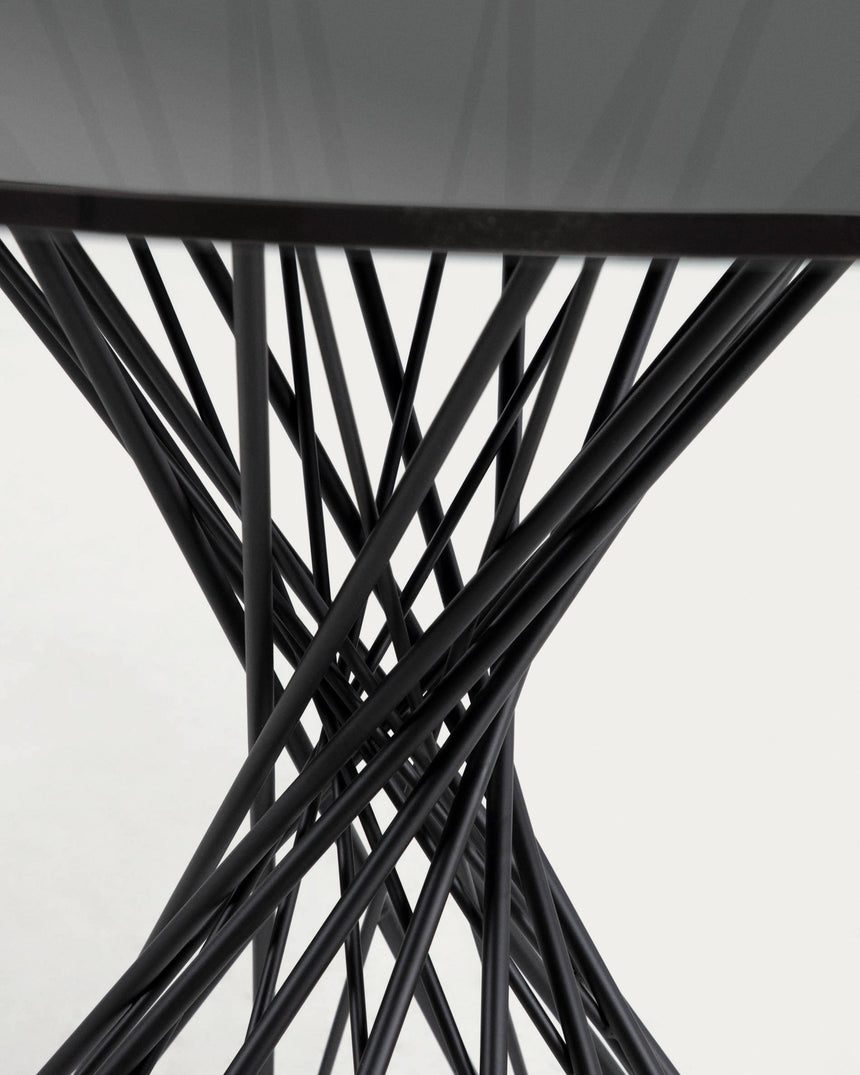 Niut Glas-Tisch Schwarz Ø 120 cm - ZEN ZONE Furniture