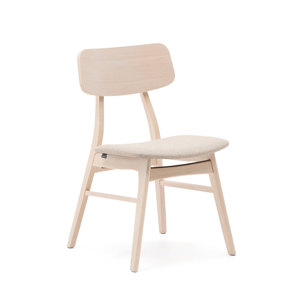 Selia Stuhl aus Eichenfurnier und massivem Kautschukholz gepolstert hellgrau - ZEN ZONE Furniture