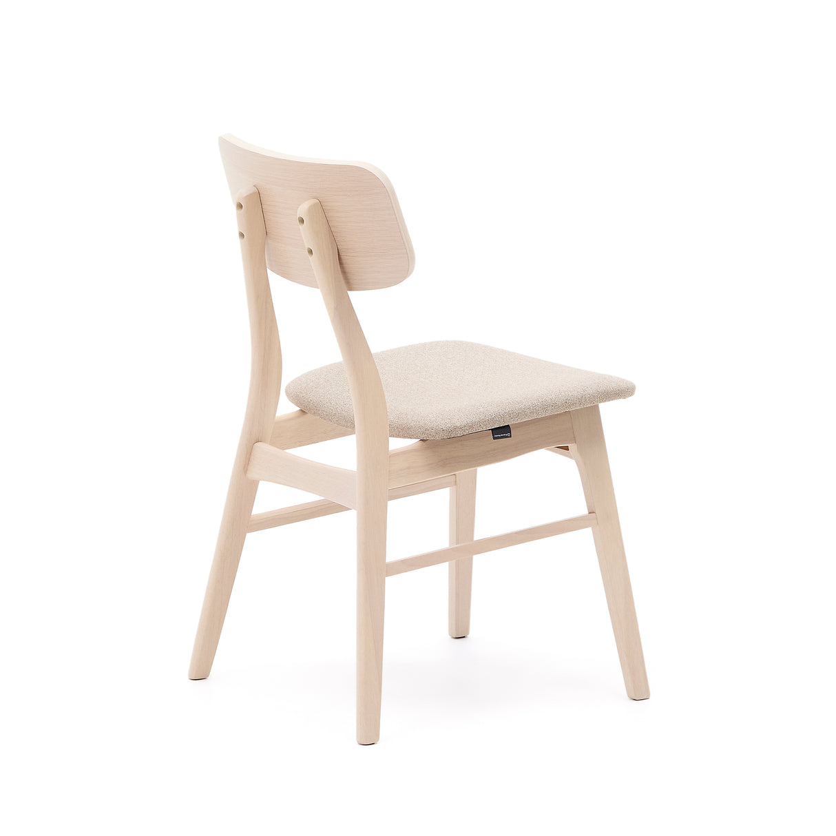 Selia Stuhl aus Eichenfurnier und massivem Kautschukholz gepolstert hellgrau - ZEN ZONE Furniture