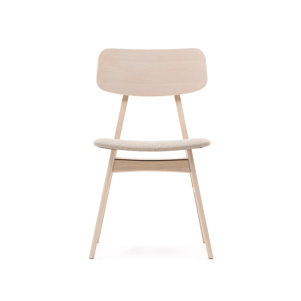 Selia Stuhl aus Eichenfurnier und massivem Kautschukholz gepolstert hellgrau - ZEN ZONE Furniture