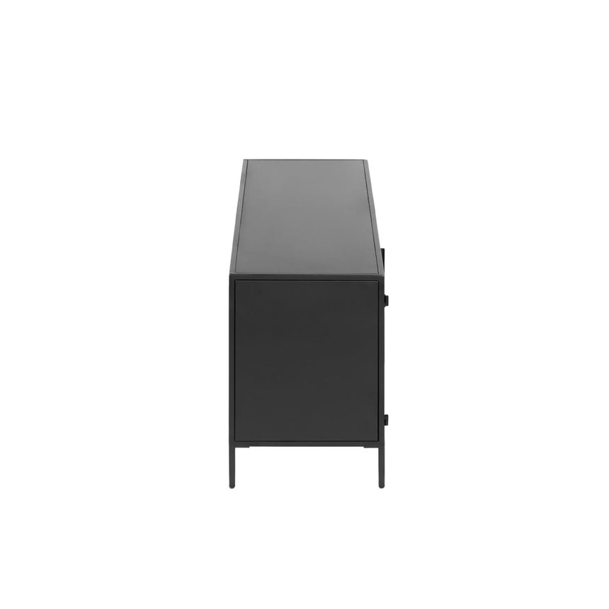 Shantay TV-Schrank 1 Türe und 1 Schublade aus Metall mit schwarzem Finish 150 x 50 cm - ZEN ZONE Furniture