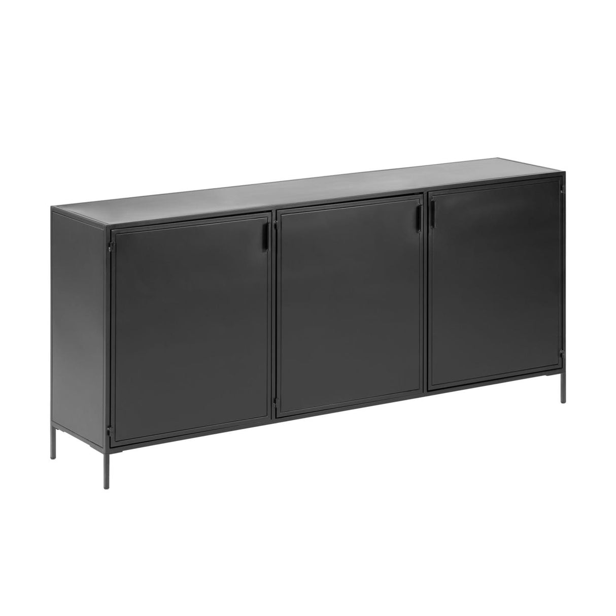 Shantay Sideboard 3 Türen aus Stahl mit Finish in Schwarz 160 x 72 cm - ZEN ZONE Furniture