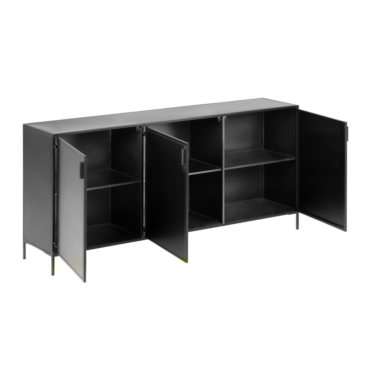 Shantay Sideboard 3 Türen aus Stahl mit Finish in Schwarz 160 x 72 cm - ZEN ZONE Furniture