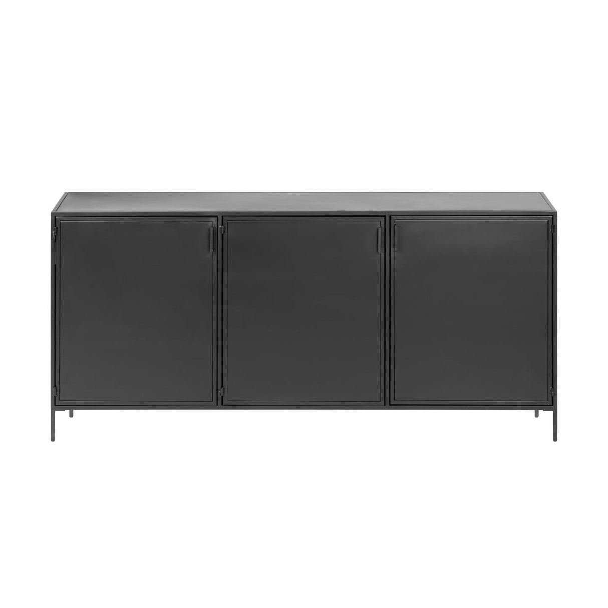 Shantay Sideboard 3 Türen aus Stahl mit Finish in Schwarz 160 x 72 cm - ZEN ZONE Furniture