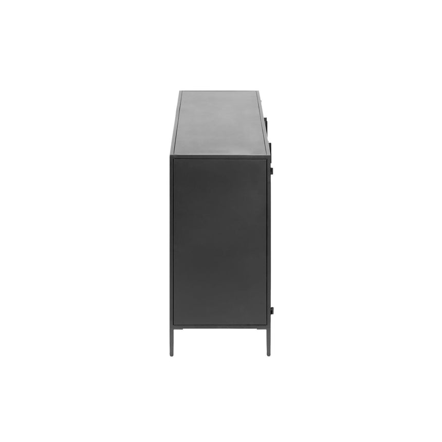 Shantay Sideboard 3 Türen aus Stahl mit Finish in Schwarz 160 x 72 cm - ZEN ZONE Furniture