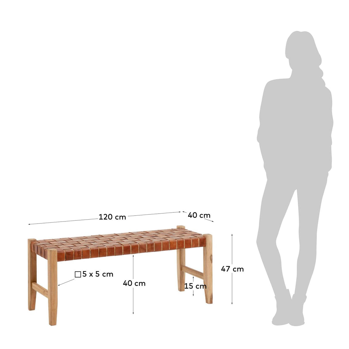 Calixta Bank aus massivem Teakholz 120 cm - ZEN ZONE Furniture