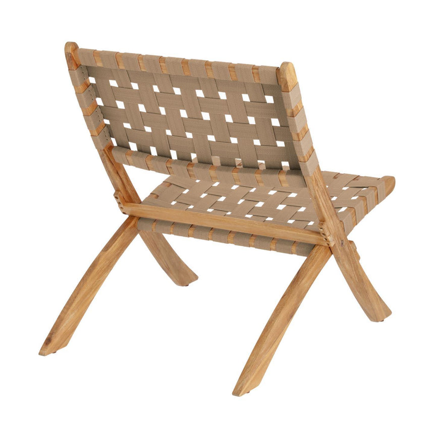 Chabeli Klappstuhl aus Akazienholz und mit beigem Seil FSC 100% - ZEN ZONE Furniture