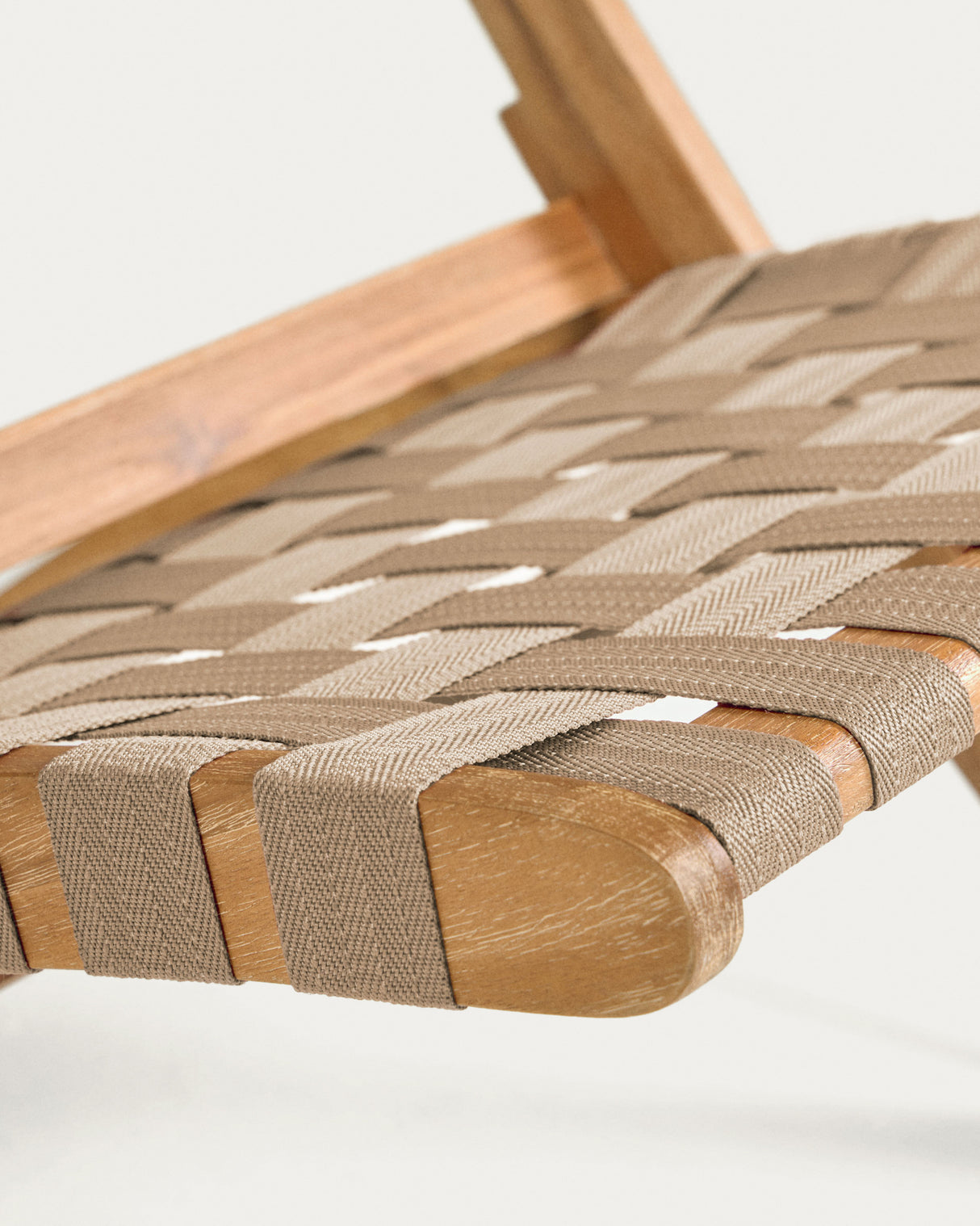 Chabeli Klappstuhl aus Akazienholz und mit beigem Seil FSC 100% - ZEN ZONE Furniture