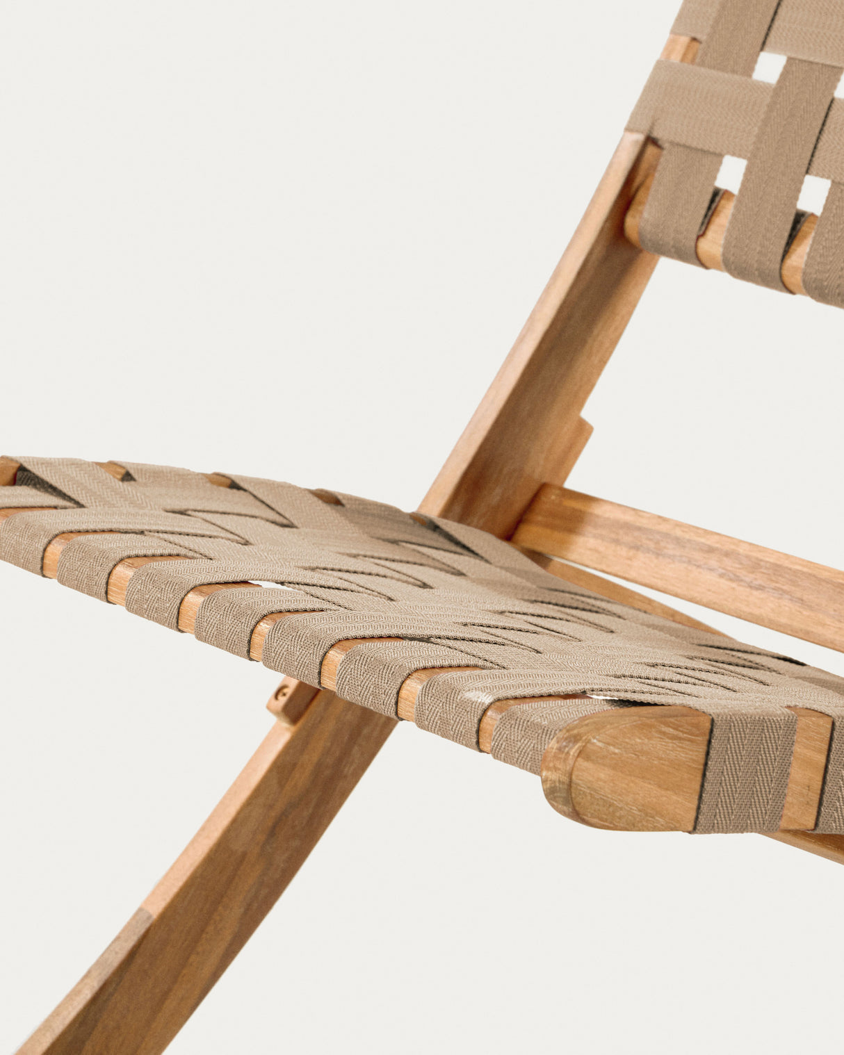 Chabeli Klappstuhl aus Akazienholz und mit beigem Seil FSC 100% - ZEN ZONE Furniture