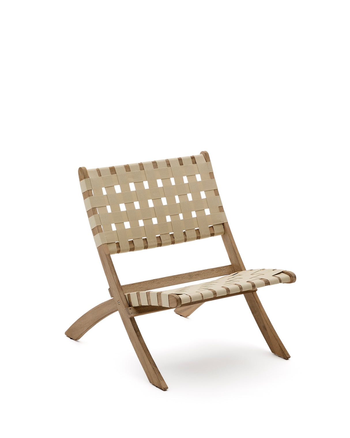 Chabeli Klappsessel massives Akazienholz und cremefarbenes Seil FSC 100 % - ZEN ZONE Furniture