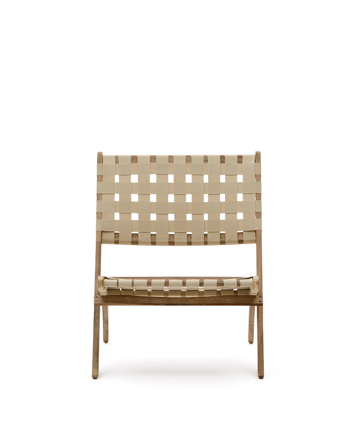 Chabeli Klappsessel massives Akazienholz und cremefarbenes Seil FSC 100 % - ZEN ZONE Furniture