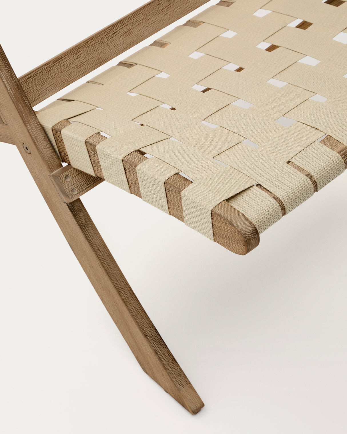 Chabeli Klappsessel massives Akazienholz und cremefarbenes Seil FSC 100 % - ZEN ZONE Furniture