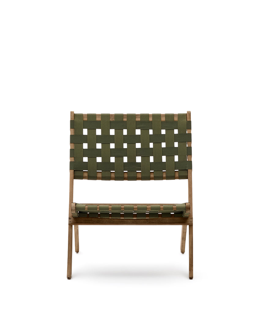 Chabeli Klappsessel massives Akazienholz und grünes Seil FSC 100 % - ZEN ZONE Furniture