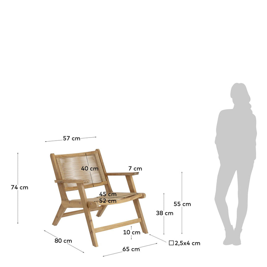 Geralda Sessel aus Akazienholz mit natürlicher Oberfläche FSC 100% - ZEN ZONE Furniture