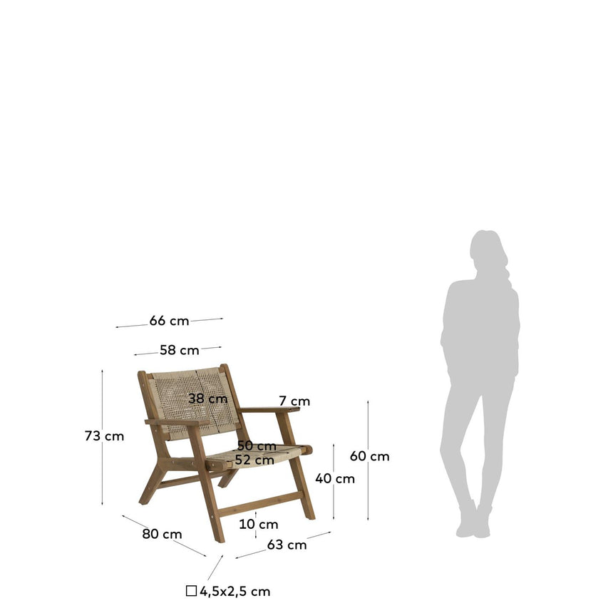 Geralda Sessel aus Akazienholz mit dunklem Finish FSC 100% - ZEN ZONE Furniture