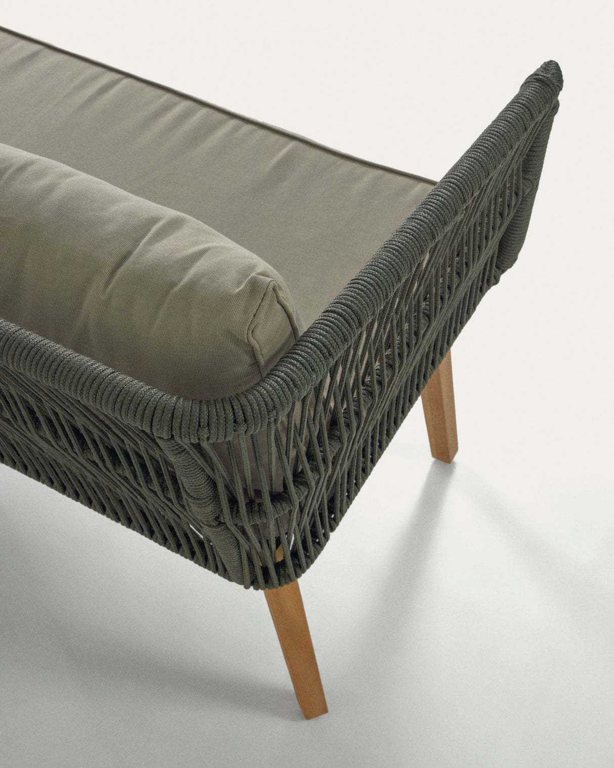 Inti Set 2-Sitzer Sofa und 2 Stühle mit grünem Seil FSC 100% - ZEN ZONE Furniture