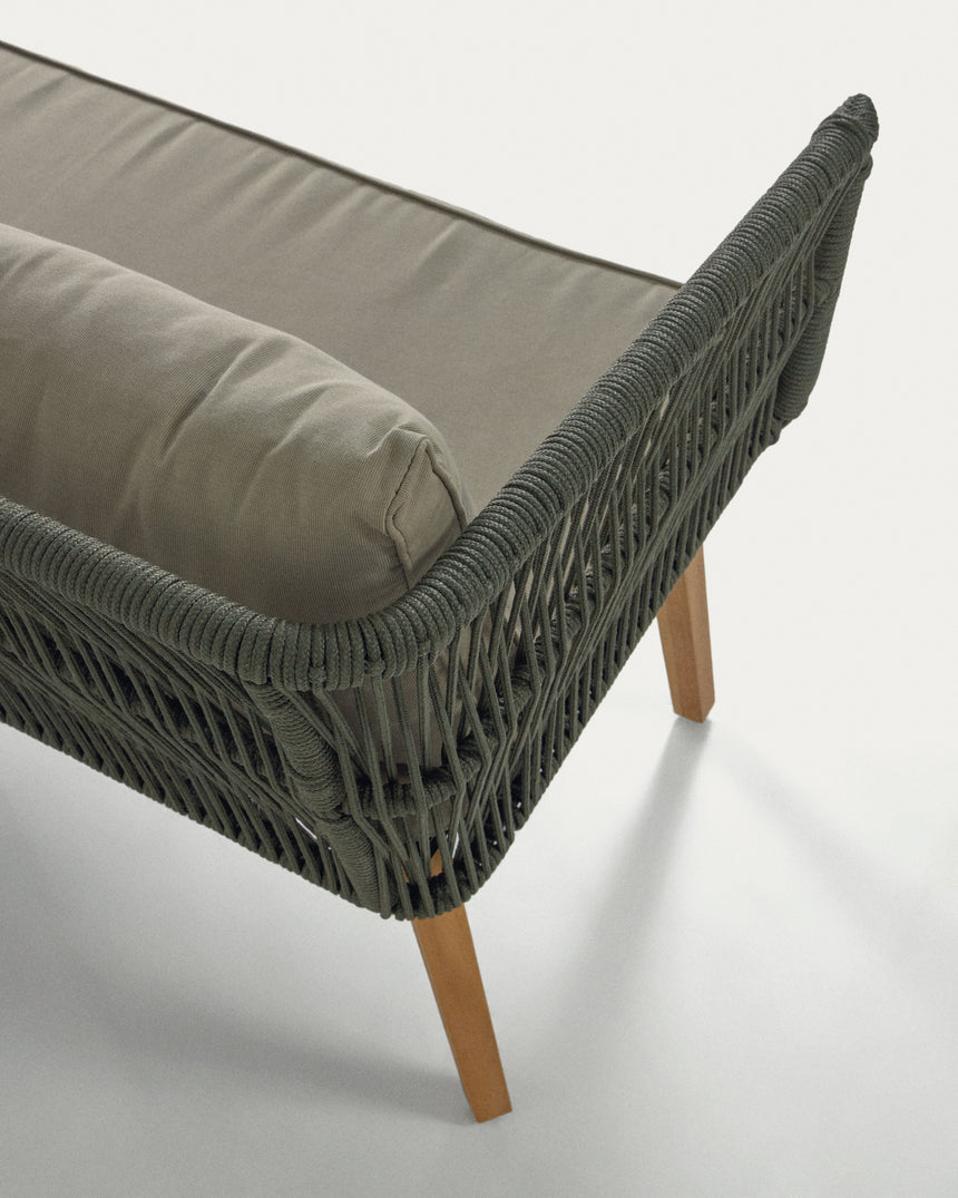 Inti Set 2-Sitzer Sofa und 2 Stühle mit grünem Seil FSC 100% - ZEN ZONE Furniture
