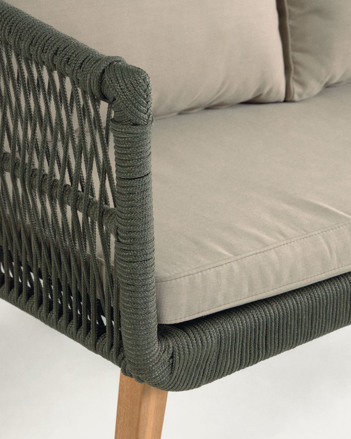 Inti Set 2-Sitzer Sofa und 2 Stühle mit grünem Seil FSC 100% - ZEN ZONE Furniture