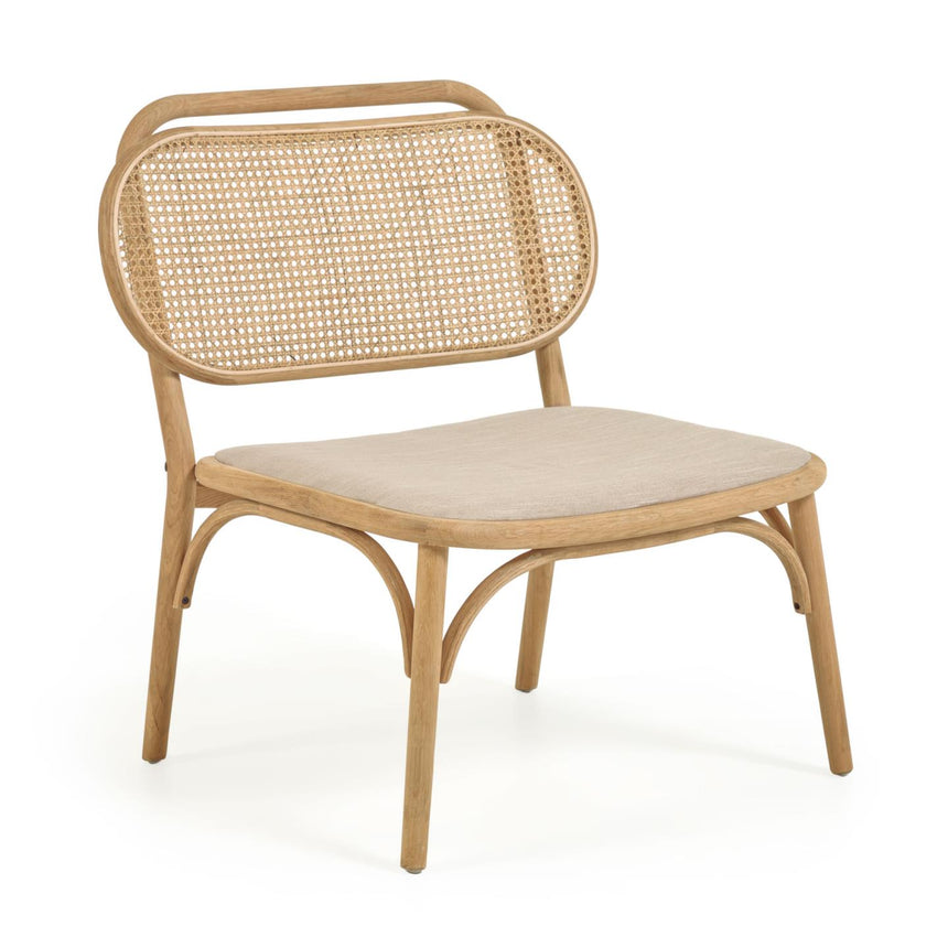 Doriane Sessel aus massiver Eiche mit Naturfinish und gepolstertem Sitz - ZEN ZONE Furniture