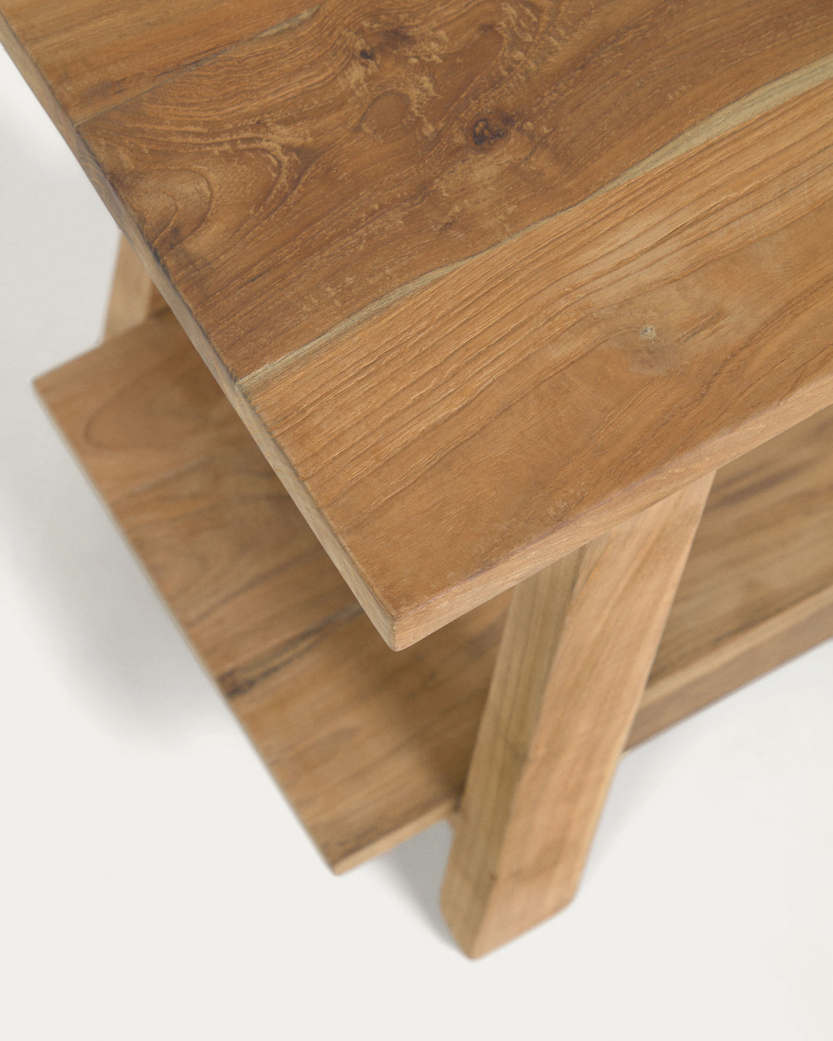 Safara Fußhocker aus massivem recyceltem Teakholz 50 x 32 cm - ZEN ZONE Furniture