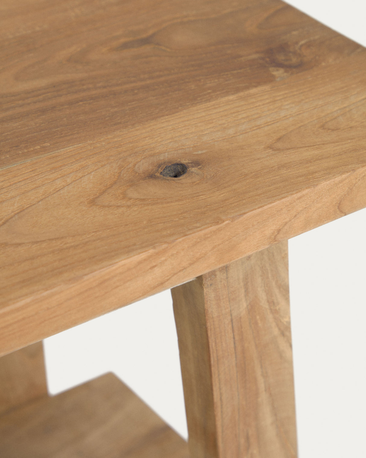 Safara Fußhocker aus massivem recyceltem Teakholz 50 x 32 cm - ZEN ZONE Furniture