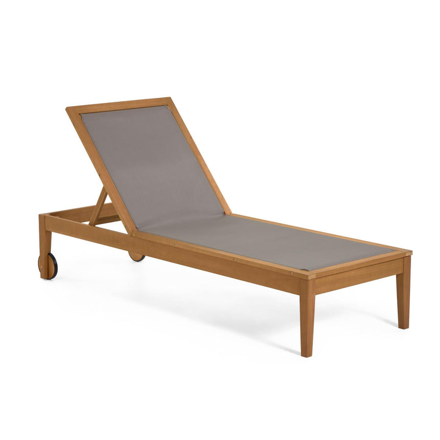 Caterin verstellbare Sonnenliege aus massivem Eukalyptusholz FSC 100% in grün - ZEN ZONE Furniture