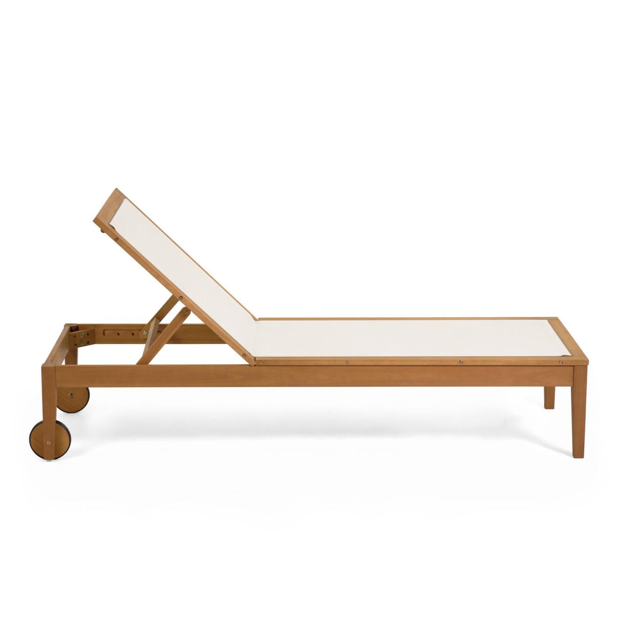 Caterin verstellbare Sonnenliege aus massivem Eukalyptusholz FSC 100% in beige - ZEN ZONE Furniture