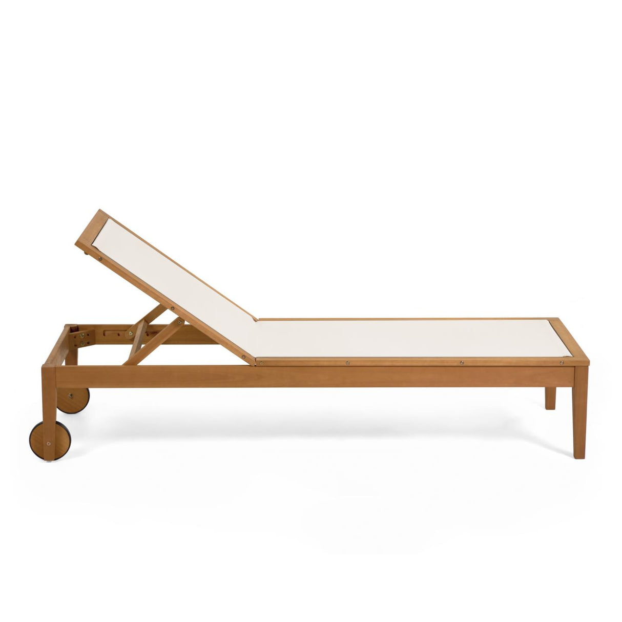 Caterin verstellbare Sonnenliege aus massivem Eukalyptusholz FSC 100% in beige - ZEN ZONE Furniture