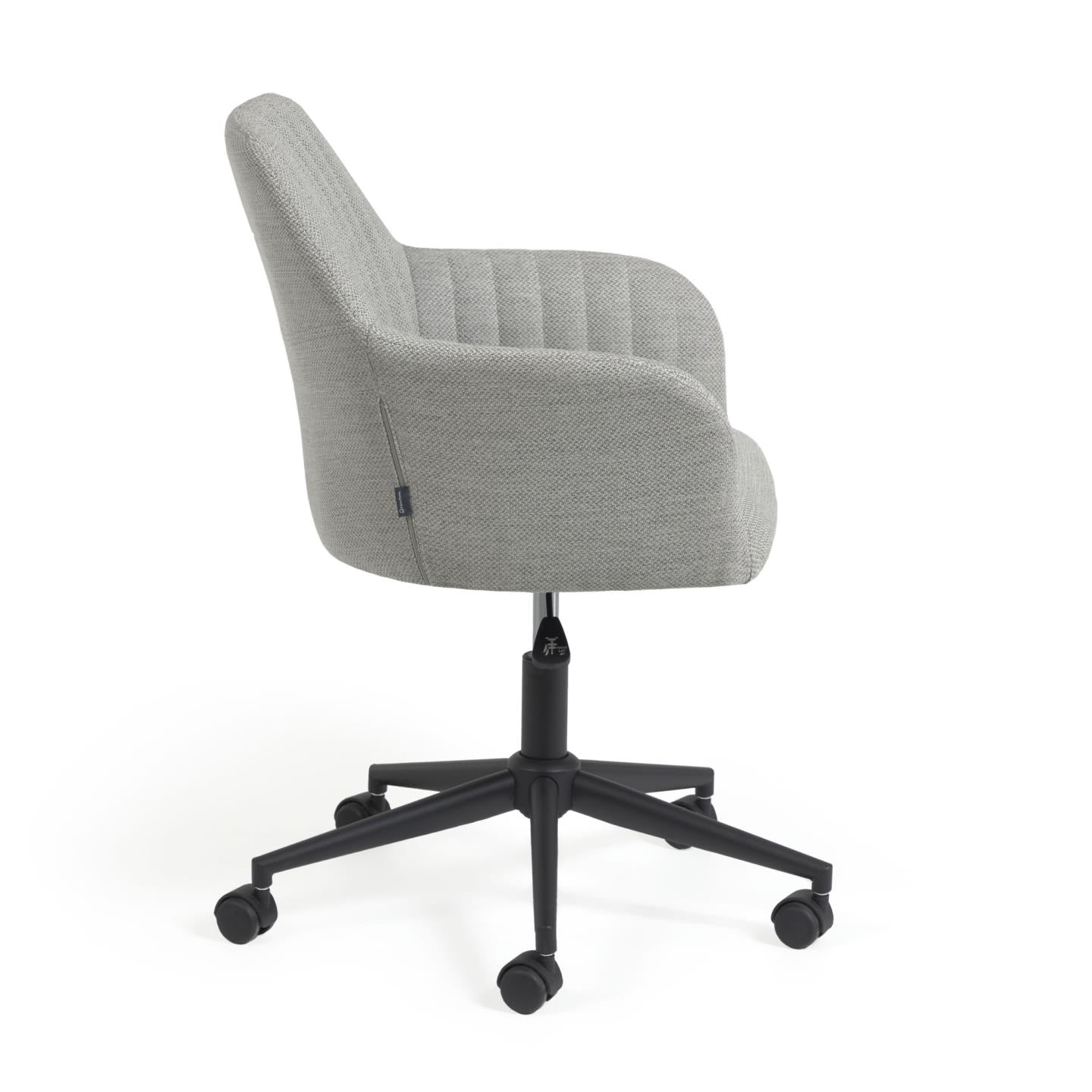 Madina Schreibtischstuhl hellgrau mit Beinen aus Stahl in Mattschwarz - ZEN ZONE Furniture