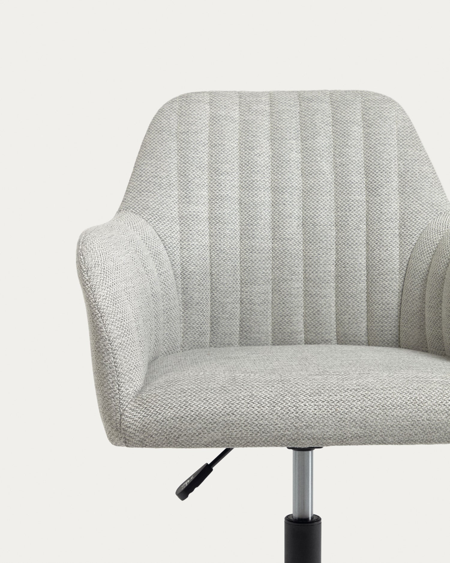 Madina Schreibtischstuhl hellgrau mit Beinen aus Stahl in Mattschwarz - ZEN ZONE Furniture