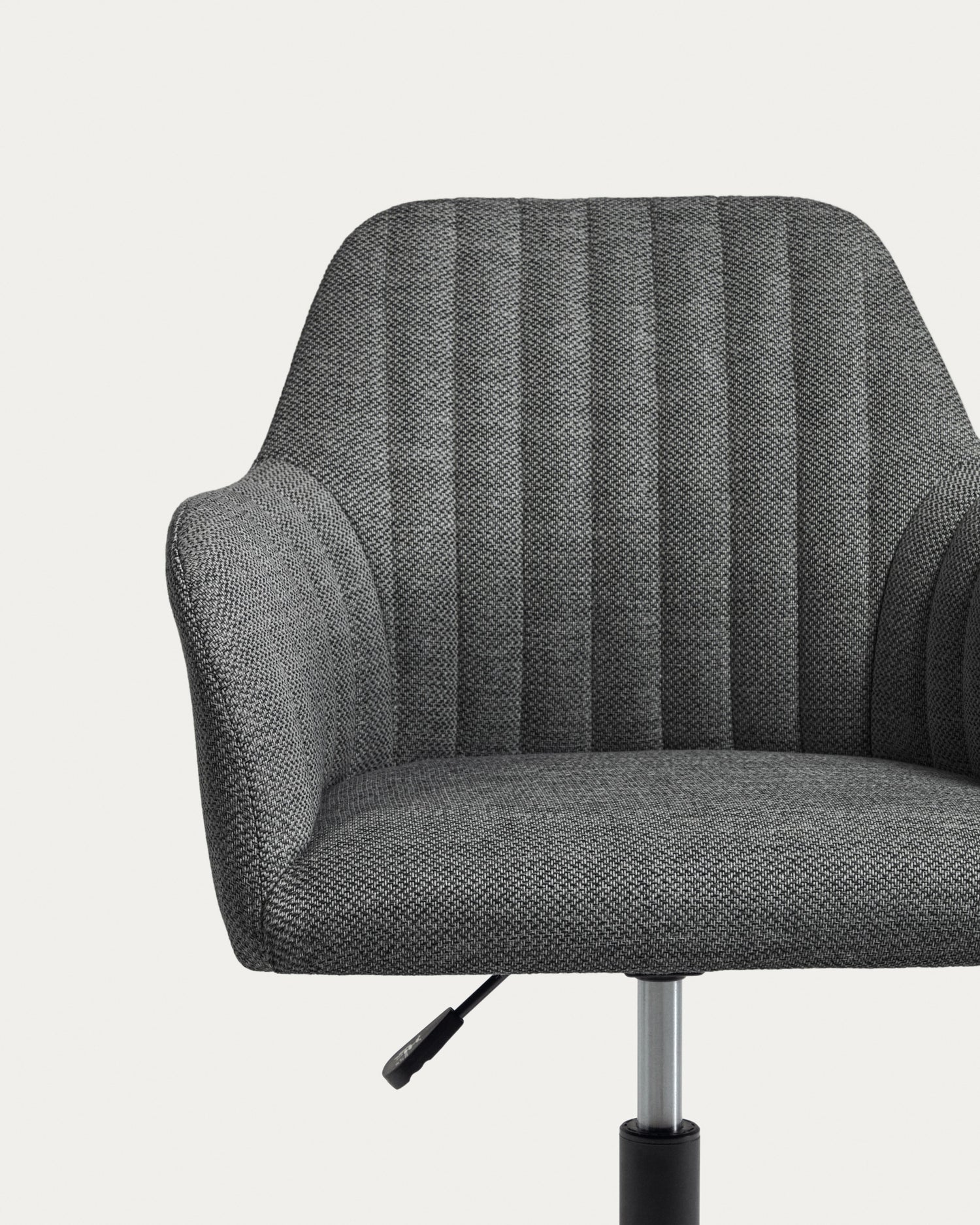 Madina Schreibtischstuhl dunkelgrau mit Beinen aus Stahl in Mattschwarz - ZEN ZONE Furniture