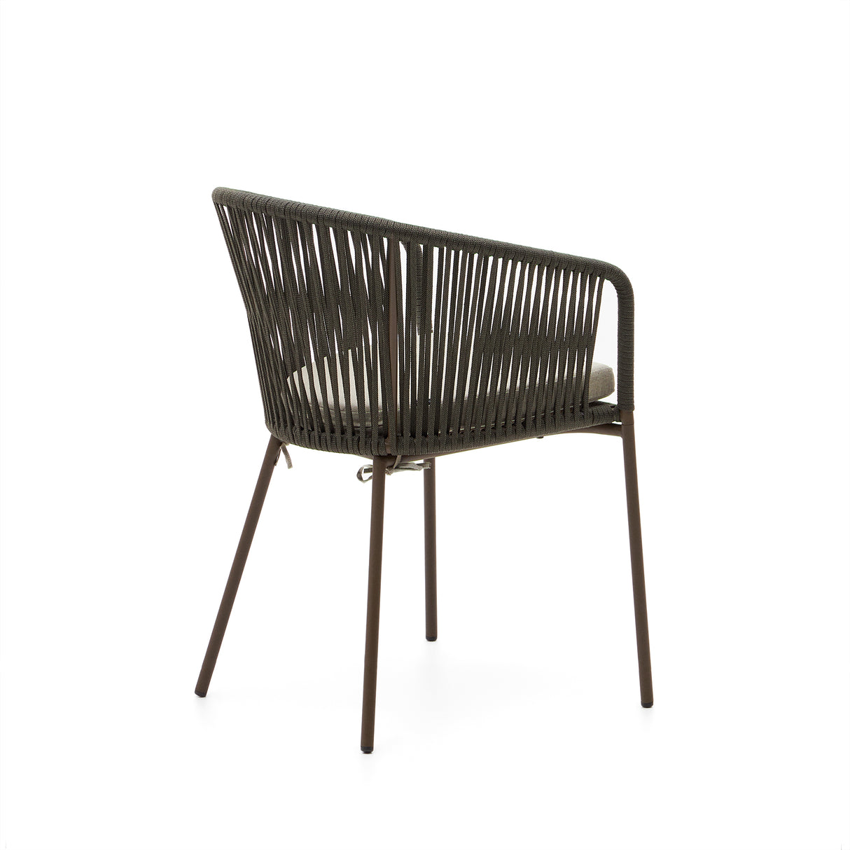 Yanet Stuhl aus Seil in Grün mit Beinen aus verzinktem Stahl - ZEN ZONE Furniture