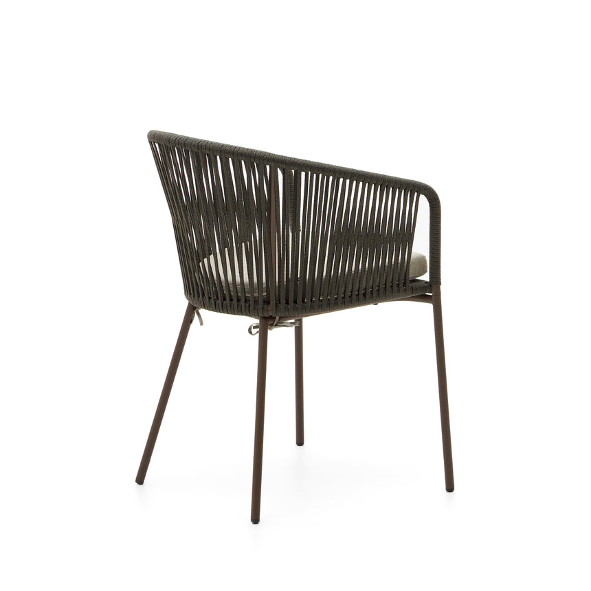 Yanet Stuhl aus Seil in Grün mit Beinen aus verzinktem Stahl - ZEN ZONE Furniture