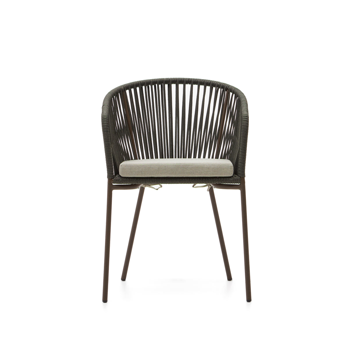 Yanet Stuhl aus Seil in Grün mit Beinen aus verzinktem Stahl - ZEN ZONE Furniture