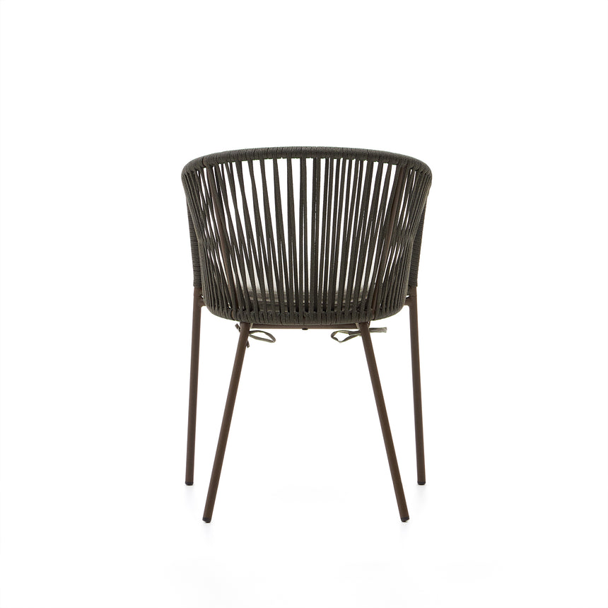 Yanet Stuhl aus Seil in Grün mit Beinen aus verzinktem Stahl - ZEN ZONE Furniture