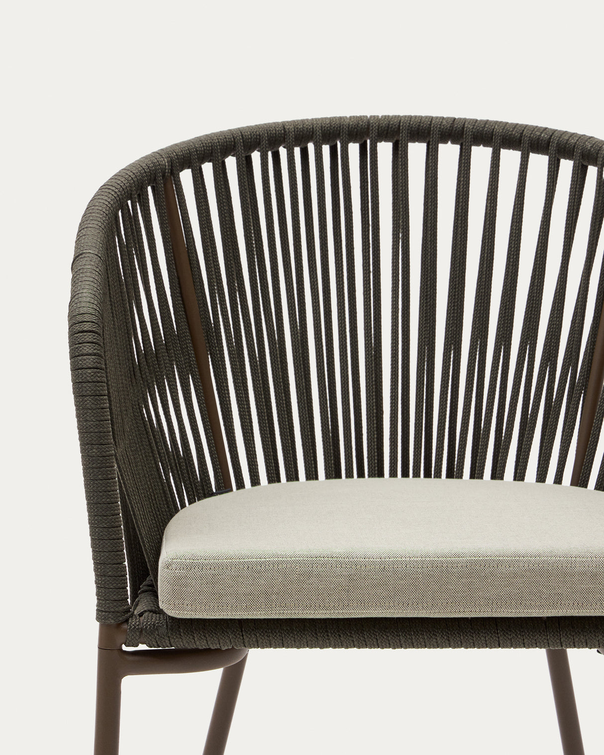 Yanet Stuhl aus Seil in Grün mit Beinen aus verzinktem Stahl - ZEN ZONE Furniture