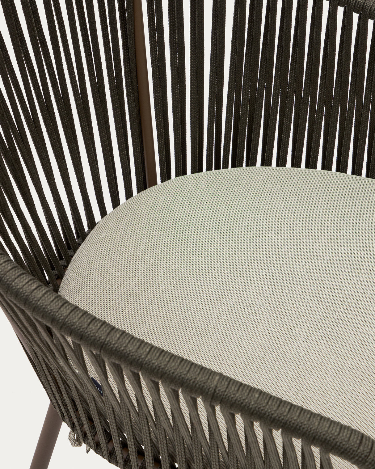 Yanet Stuhl aus Seil in Grün mit Beinen aus verzinktem Stahl - ZEN ZONE Furniture