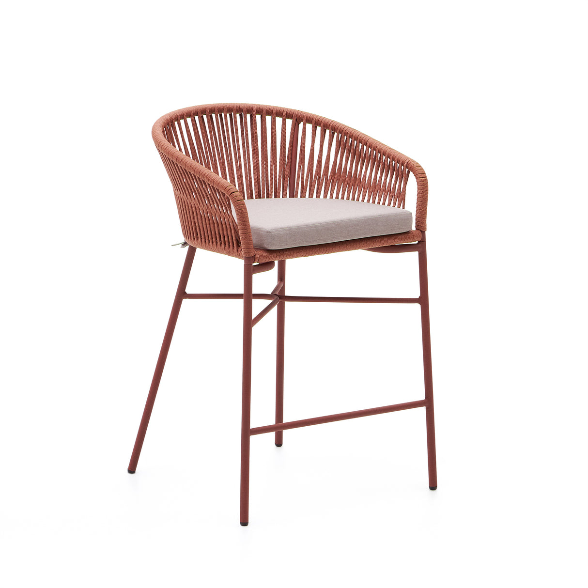 Yanet stapelbarer Hocker aus Seil in Terrakotta Höhe 65 cm - ZEN ZONE Furniture