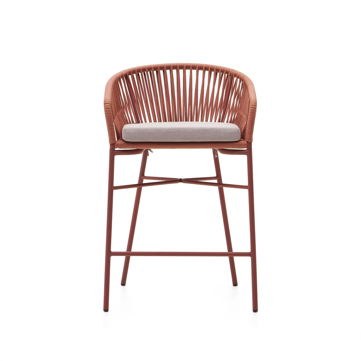 Yanet stapelbarer Hocker aus Seil in Terrakotta Höhe 65 cm - ZEN ZONE Furniture