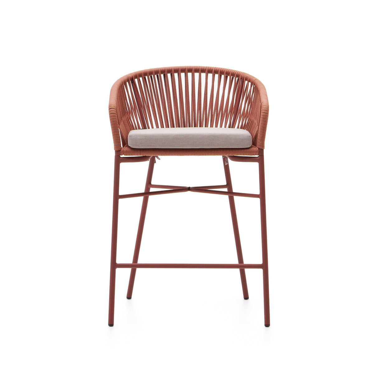 Yanet stapelbarer Hocker aus Seil in Terrakotta Höhe 65 cm - ZEN ZONE Furniture