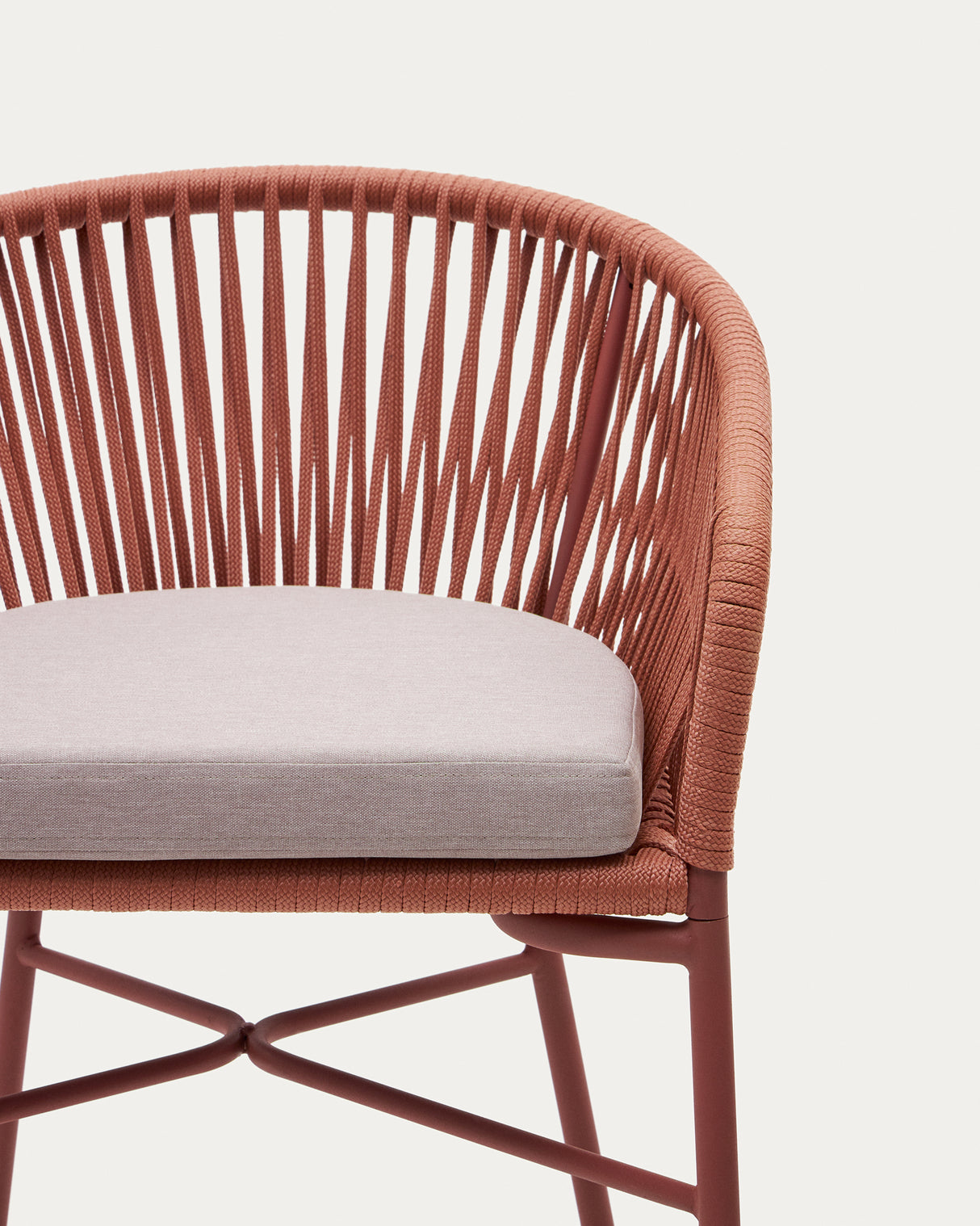 Yanet stapelbarer Hocker aus Seil in Terrakotta Höhe 65 cm - ZEN ZONE Furniture