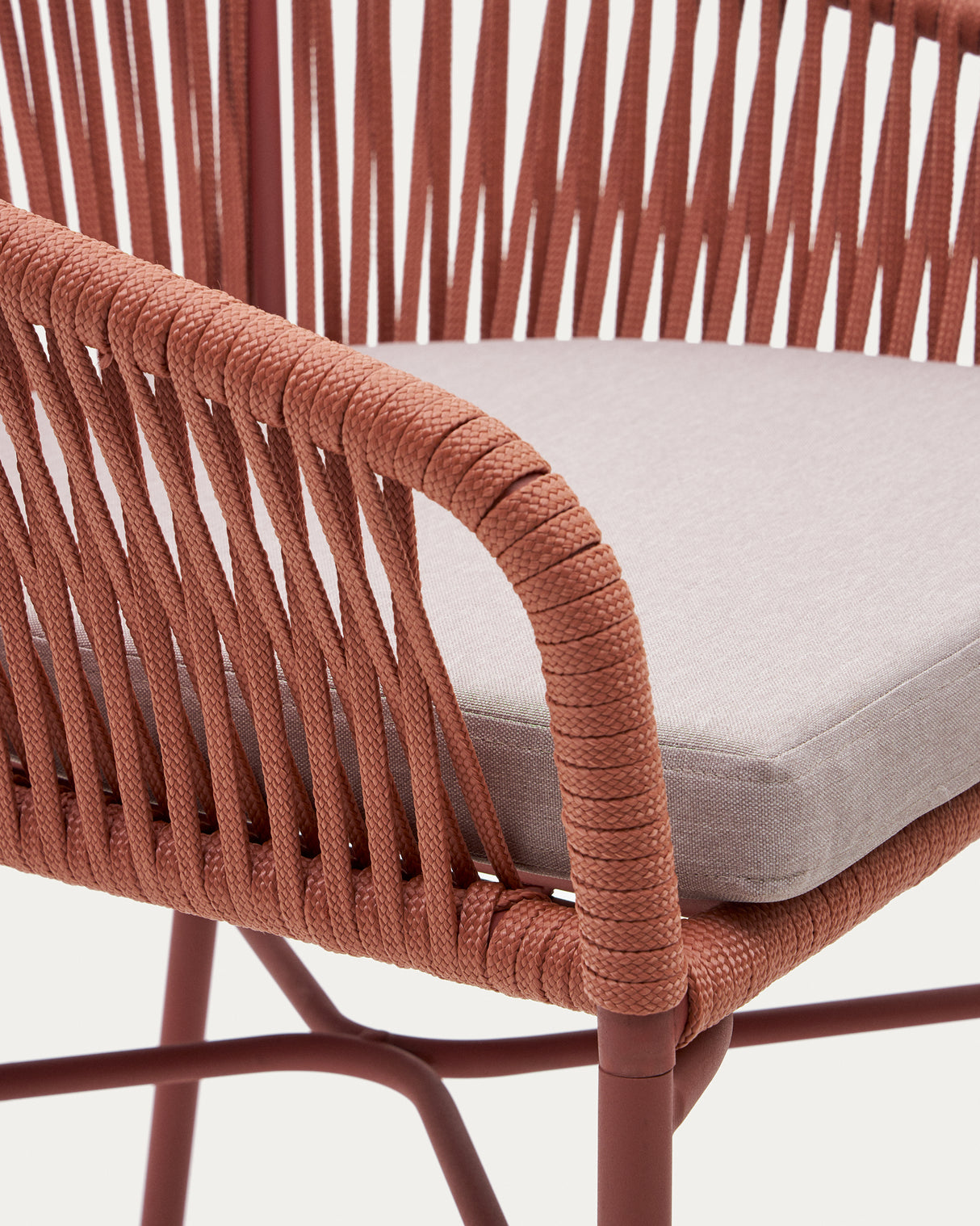 Yanet stapelbarer Hocker aus Seil in Terrakotta Höhe 65 cm - ZEN ZONE Furniture